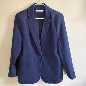 Cynthia Rowley Navy Single-Button Tailored Blazer